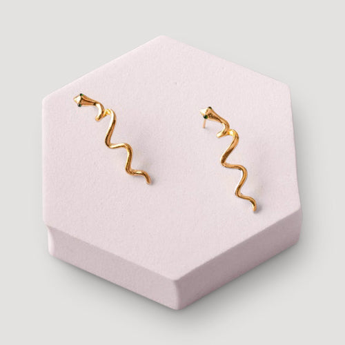 Snake Twist Post Earring in Gold