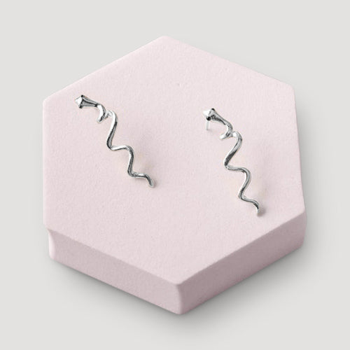Snake Twist Post Earring in Silver