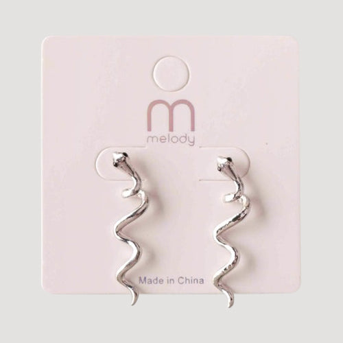 Snake Twist Post Earring in Silver