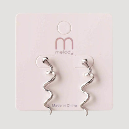Snake Twist Post Earring in Silver