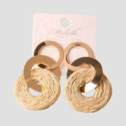 Raffia Ring Link Earring in Ivory