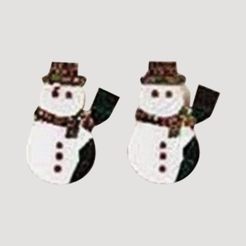 Christmas Theme Rhinestone Earrings in Gold Snowman