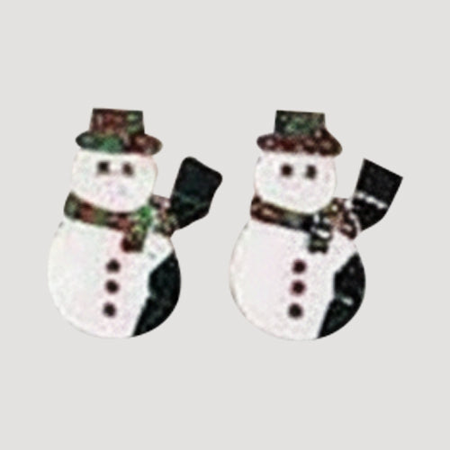 Christmas Theme Rhinestone Earrings in Silver Snowman