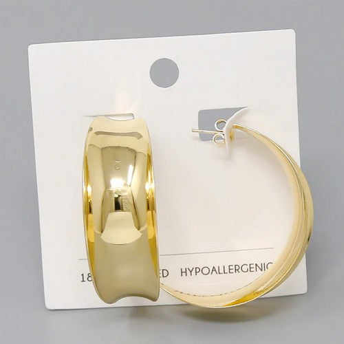 116698 18K Gold Filled Hoop Earrings