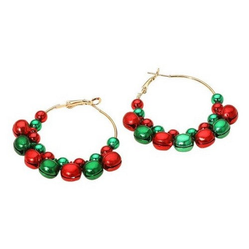 Jingle Bells Hoop Earrings in Gold
