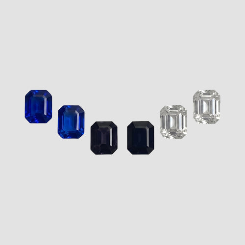Cushion Cut Crystal Stopper 3-Pair Pack in Royal Blue Blue/Dark Purple/Clear Crystal