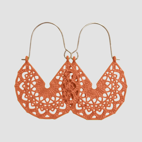 Boho Enamel Dangle Earrings in Orange