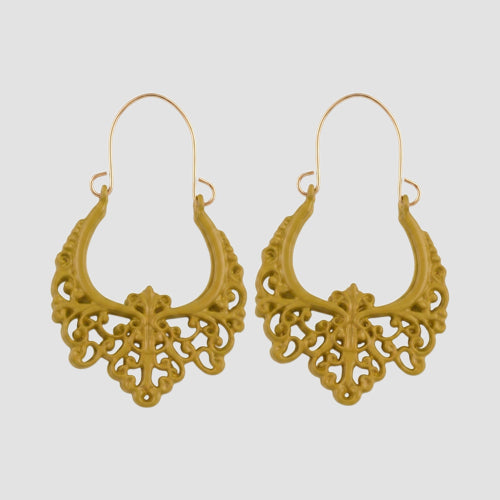 Boho Enamel Dangle Earrings in Yellow