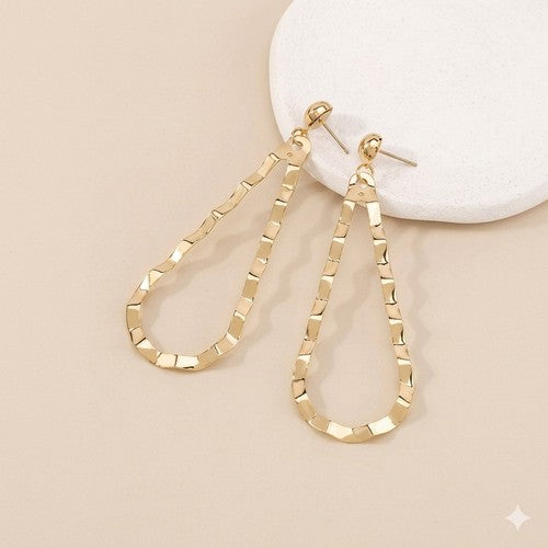 Teardrop Geometric Earrings in Gold
