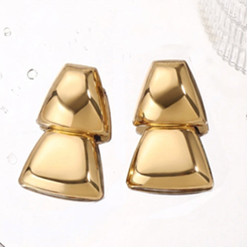Polished Geometric Earrings in Gold