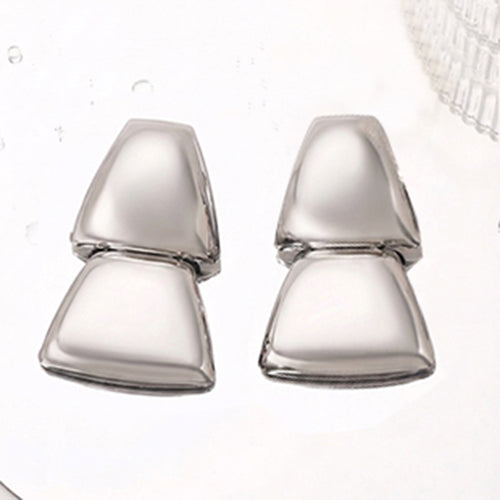 Polished Geometric Earrings in Silver