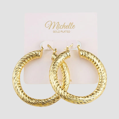 Gold Plated Twisted Wire Hoop Earring
