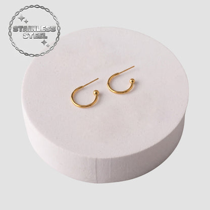 Stainless Steel & Enamel Moon 3pc Earring Set in Gold & White