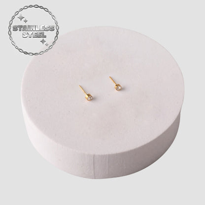 Stainless Steel & Enamel Moon 3pc Earring Set in Gold & White