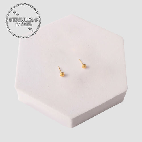 Stainless Steel & Enamel Star 3pc Earring Set in Black & Gold