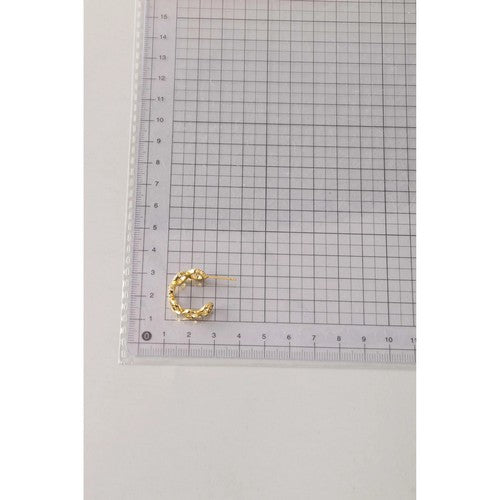 Gold Plated Rhinestone Rings Huggie Earring in Gold