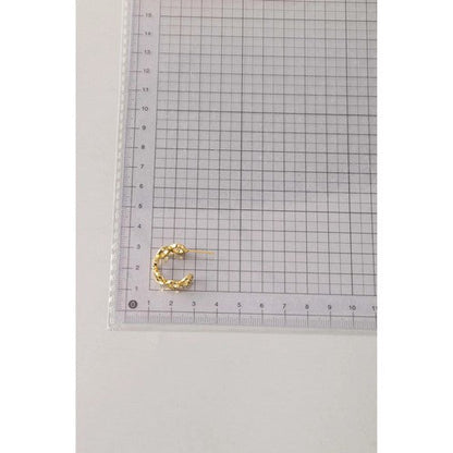 Gold Plated Rhinestone Rings Huggie Earring in Gold