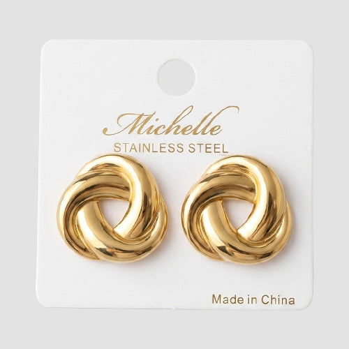 Stainless Steel Celtic Knot Earring in Gold