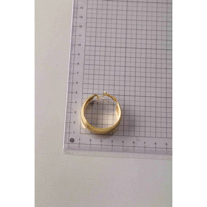 Stainless Steel Wide Hoop Earring in Gold