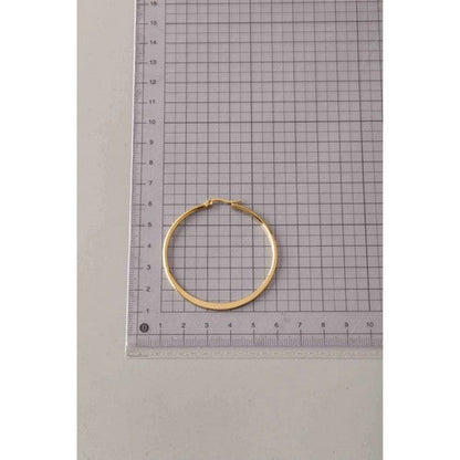 Stainless Steel Flat Hoop Earring in Gold