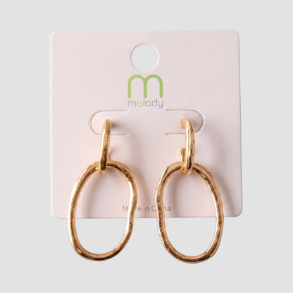 Sculpted Ring Drop Huggie Earring in Gold