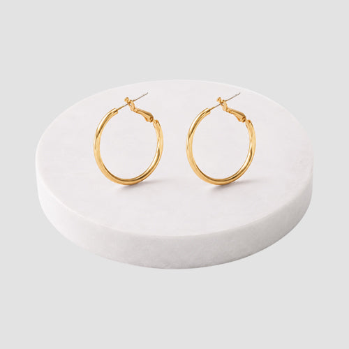 ER39948 Small Plat Hoop in Gold