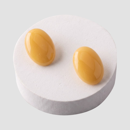 ER39966 Acrylic Oval Earring in Brown