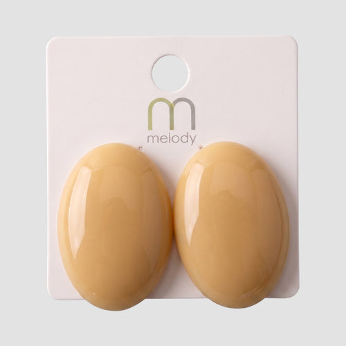 Acrylic Oval Earring in Brown