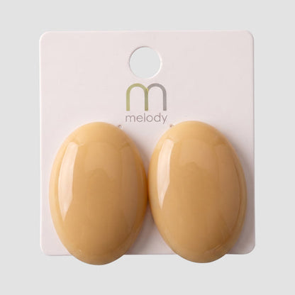 Acrylic Oval Earring in Brown