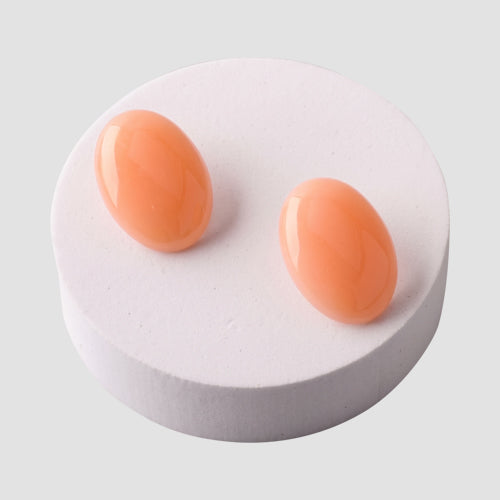 ER39966 Acrylic Oval Earring in Pink