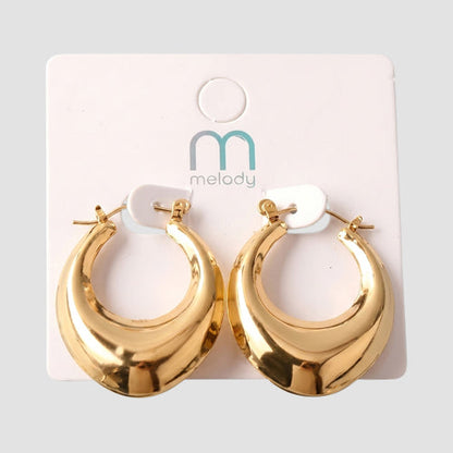Pointed Chunky Huggie Earring in Gold