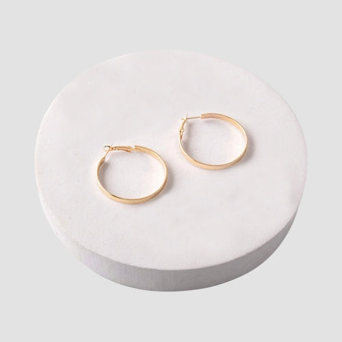 ER40017GSRG Flat Hoop Earring in Gold