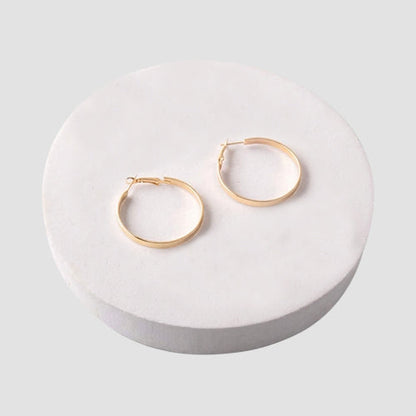 ER40017GSRG Flat Hoop Earring in Gold