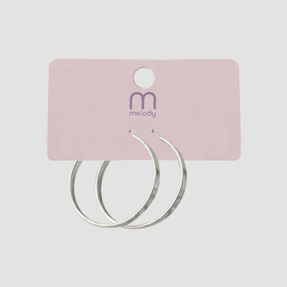 Flat Hoop Earring in Silver