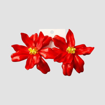 Statement Lily Jumbo Oversize Earring in Red
