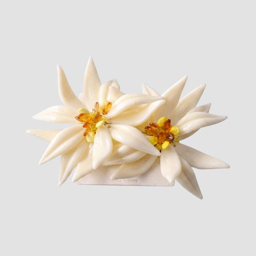 ERE3549 Statement Lily Jumbo Oversize Earring in White