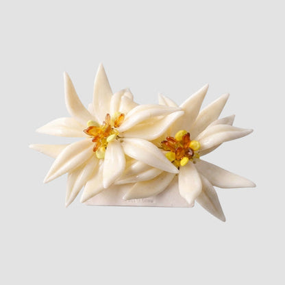 ERE3549 Statement Lily Jumbo Oversize Earring in White