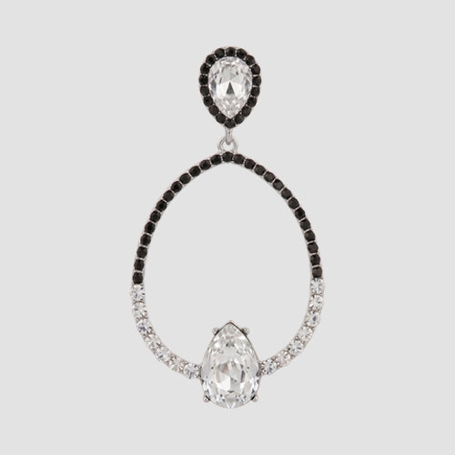 Tear Drop Triple Bridal Earrings in Silver/Clear Crystal