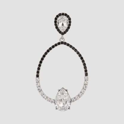 Tear Drop Triple Bridal Earrings in Silver/Clear Crystal