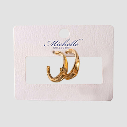 Small Tube Hoop Earrings in Gold