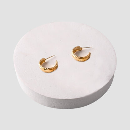 Flat Tube Hoop Earrings in Gold