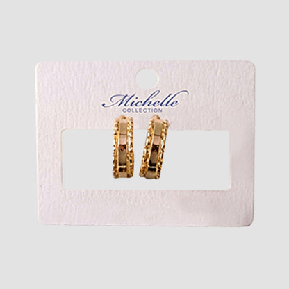 Flat Tube Hoop Earrings in Gold
