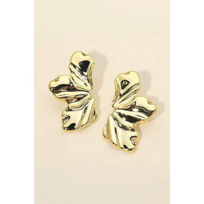 PKE5848 Laser Cut Flower Earrings in Gold