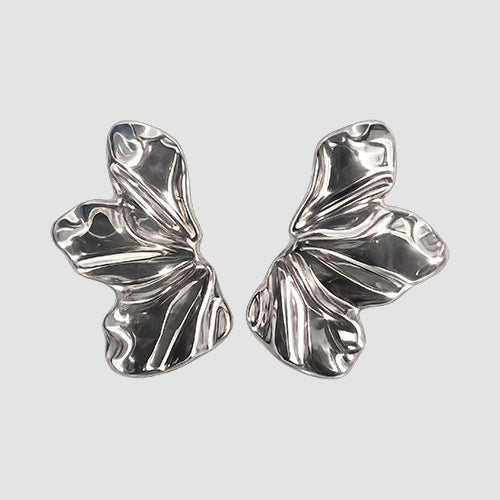 Laser Cut Flower Earrings in Silver