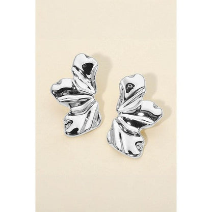 PKE5848 Laser Cut Flower Earrings in Silver