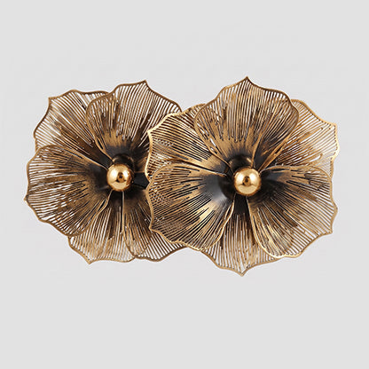 Abstract Flower Earrings in Gold