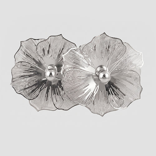 Abstract Flower Earrings in Silver