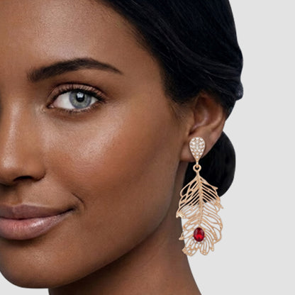 Palm Leaf Earrings in Gold