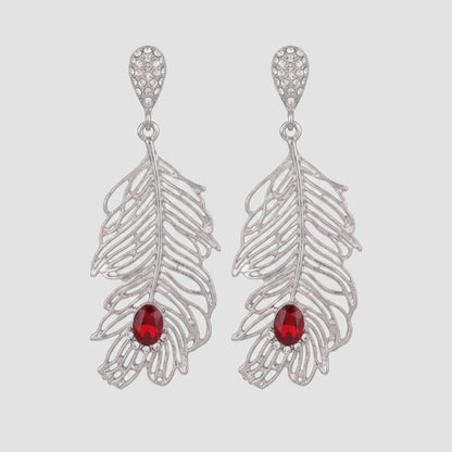 Palm Leaf Earrings in Silver