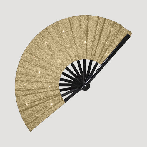 Clack Oversize Line Dancing Fan in Gold Glitter – Seasons Fashion